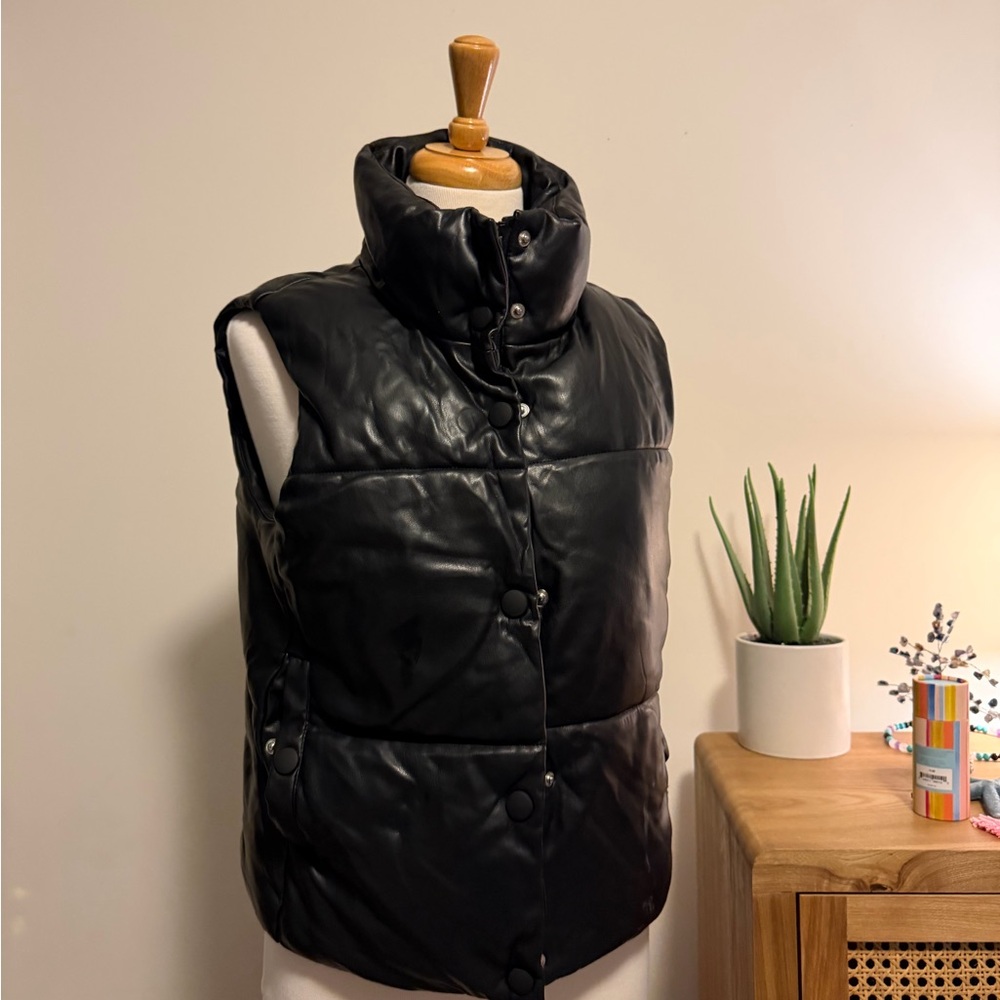 Basement Black Leather Jacket for Women